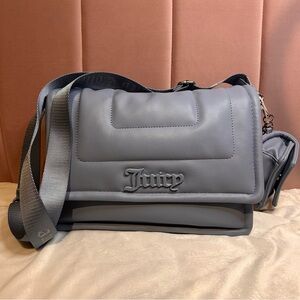 Juicy Couture Academy Shoulder Bag With Mini Dusty Blue Y2K Large New